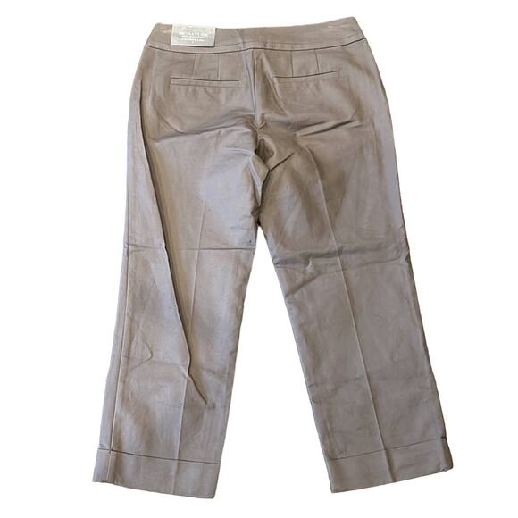 NWT Ann Taylor Women's Signature Fit Cropped Leg Dark Beige Size 0 - Picture 2 of 7